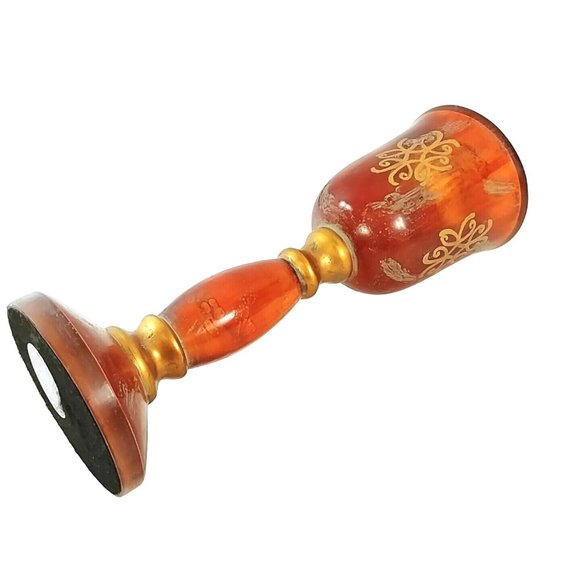 Candle Holder Transparent Amber Stemmed Table Decor 16" Tall Uttermost by Design - Picture 4 of 9